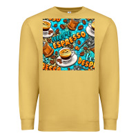 Antique Gold more espresso less despresso coffee with leopard seamless pattern bbs Premium Sweatshirt - BundleAndBundleShop
