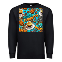 Black more espresso less despresso coffee with leopard seamless pattern bbs Premium Sweatshirt - BundleAndBundleShop