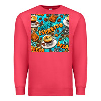 Cardinal more espresso less despresso coffee with leopard seamless pattern bbs Premium Sweatshirt - BundleAndBundleShop