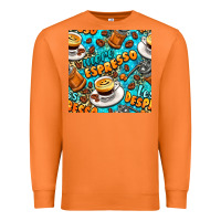 Carrot more espresso less despresso coffee with leopard seamless pattern bbs Premium Sweatshirt - BundleAndBundleShop