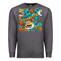 Charcoal Heather more espresso less despresso coffee with leopard seamless pattern bbs Premium Sweatshirt - BundleAndBundleShop