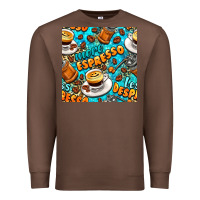 Chestnut more espresso less despresso coffee with leopard seamless pattern bbs Premium Sweatshirt - BundleAndBundleShop
