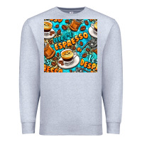 Heather Grey more espresso less despresso coffee with leopard seamless pattern bbs Premium Sweatshirt - BundleAndBundleShop