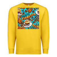 Lemon more espresso less despresso coffee with leopard seamless pattern bbs Premium Sweatshirt - BundleAndBundleShop