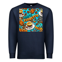 Navy more espresso less despresso coffee with leopard seamless pattern bbs Premium Sweatshirt - BundleAndBundleShop