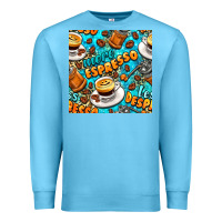 Ocean Blue more espresso less despresso coffee with leopard seamless pattern bbs Premium Sweatshirt - BundleAndBundleShop
