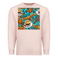 Pale Pink more espresso less despresso coffee with leopard seamless pattern bbs Premium Sweatshirt - BundleAndBundleShop