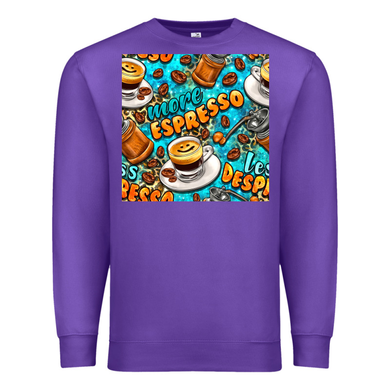 More Espresso Less Despresso Coffee With Leopard Seamless Pattern Bbs Premium Sweatshirt by BundleAndBundleShop | Teevron