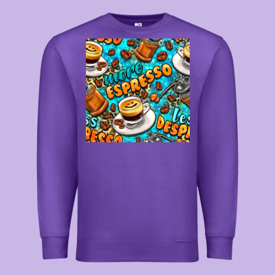 More Espresso Less Despresso Coffee With Leopard Seamless Pattern Bbs Premium Sweatshirt Designed By Bundleandbundleshop
