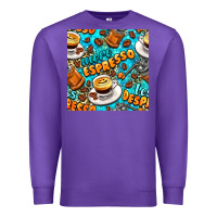 Purple more espresso less despresso coffee with leopard seamless pattern bbs Premium Sweatshirt - BundleAndBundleShop