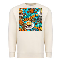 Sandshell more espresso less despresso coffee with leopard seamless pattern bbs Premium Sweatshirt - BundleAndBundleShop