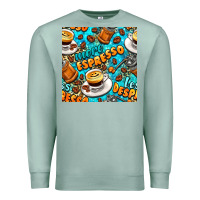 Seafoam more espresso less despresso coffee with leopard seamless pattern bbs Premium Sweatshirt - BundleAndBundleShop