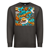 Smoke more espresso less despresso coffee with leopard seamless pattern bbs Premium Sweatshirt - BundleAndBundleShop