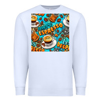 White more espresso less despresso coffee with leopard seamless pattern bbs Premium Sweatshirt - BundleAndBundleShop