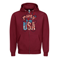 Burgundy Party in the USA 4th of july Zipper Hoodie - HowdyJamesFarm