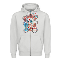 Dove Grey Party in the USA 4th of july Zipper Hoodie - HowdyJamesFarm