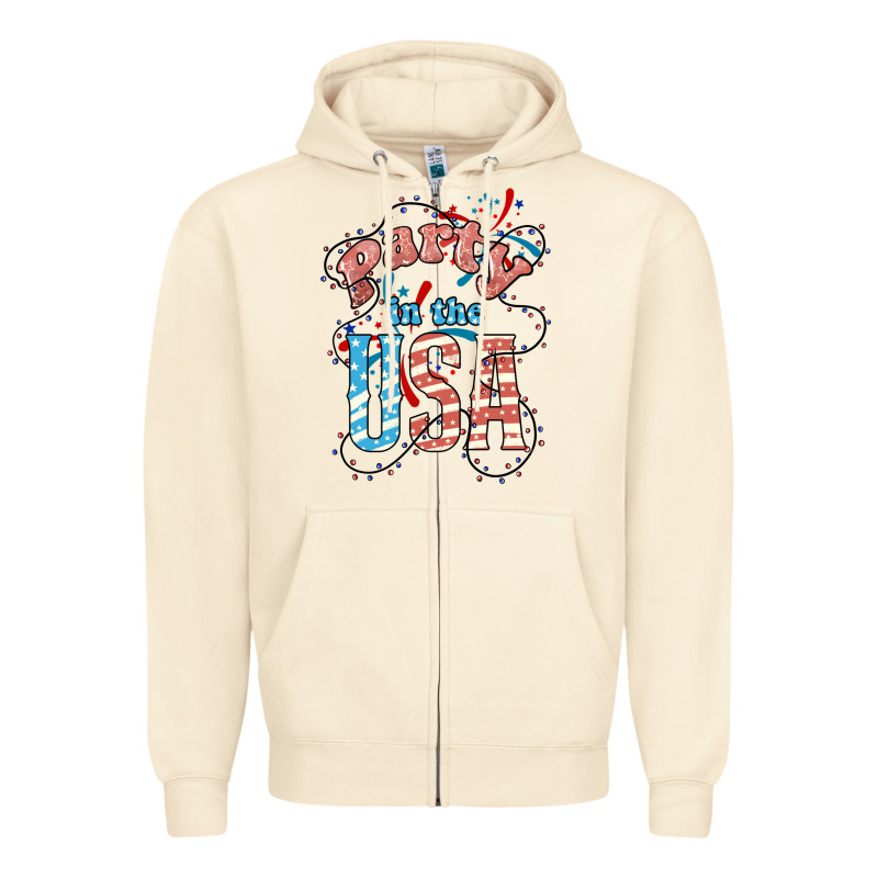 Party In The Usa 4th Of July Zipper Hoodie by HowdyJamesFarm | Teevron
