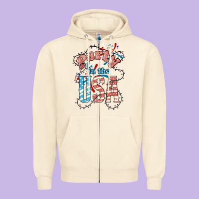 Party In The Usa 4th Of July Zipper Hoodie Designed By Howdyjamesfarm