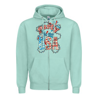 Seafoam Party in the USA 4th of july Zipper Hoodie - HowdyJamesFarm