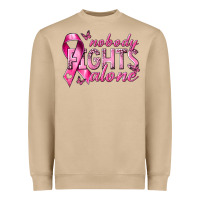 Mushroom nobody fights alone cancer Heavyweight Sweatshirt - NancyCooperArtShop