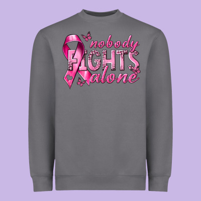 Nobody Fights Alone Cancer Heavyweight Sweatshirt Designed By Nancycooperartshop