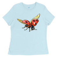 Baby Blue Ladybug Flying Ladies Tee - LillyAllenDesigns