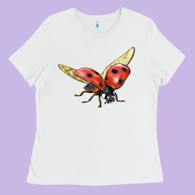 Ladybug Flying Ladies Tee Designed By Lillyallendesigns
