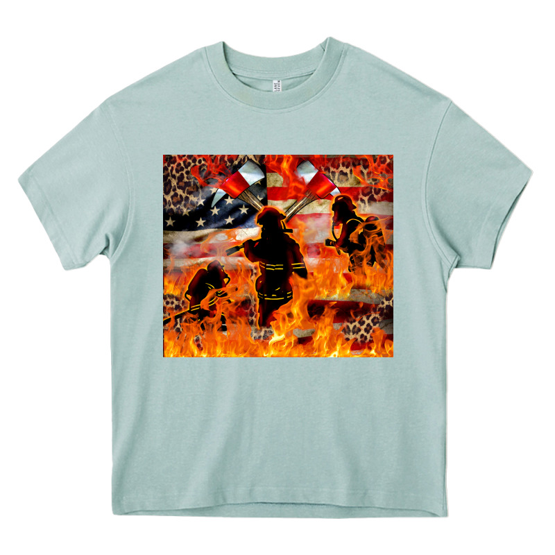 Western Firefighters With Thin Red Line Heavy Core Tee by LillyAllenDesigns | Teevron