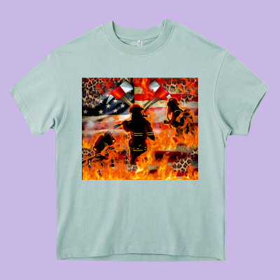 Western Firefighters With Thin Red Line Heavy Core Tee Designed By Lillyallendesigns