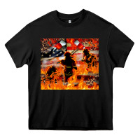 Black Western Firefighters With Thin Red Line Heavy Core Tee - LillyAllenDesigns