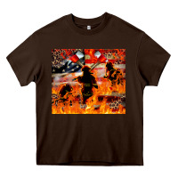 Chocolate Brown Western Firefighters With Thin Red Line Heavy Core Tee - LillyAllenDesigns