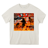 Cream Western Firefighters With Thin Red Line Heavy Core Tee - LillyAllenDesigns