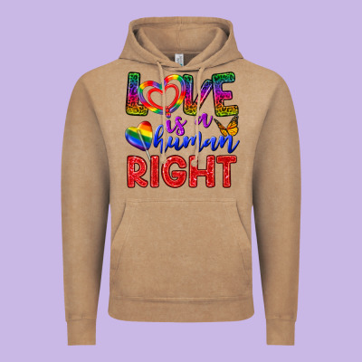 Love İs A Human Right Vintage Hoodie Designed By Bundleandbundleshop