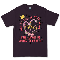Plum side by side or miles apart sisters will always be connected by heart Premium Tee - MaliasSmallBusiness