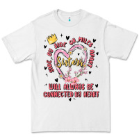 White side by side or miles apart sisters will always be connected by heart Premium Tee - MaliasSmallBusiness
