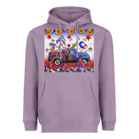Lavender Fourth Of July Truck American Flag Heavyweight Hoodie - FaDigitalArtStudio