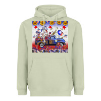 Matcha Fourth Of July Truck American Flag Heavyweight Hoodie - FaDigitalArtStudio