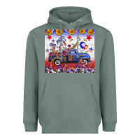 Sage Fourth Of July Truck American Flag Heavyweight Hoodie - FaDigitalArtStudio
