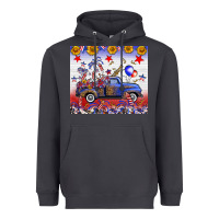 Smoke Fourth Of July Truck American Flag Heavyweight Hoodie - FaDigitalArtStudio