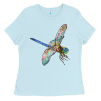 Baby Blue Dragon Fly Ladies Tee - LillyAllenDesigns