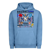 Pigment Pebble Blue baseball mom Urban Hoodie - CowhideDigitalArt