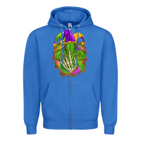 True Royal Mardi Gras with skeleton hand Zipper Hoodie - HowdyJamesFarm