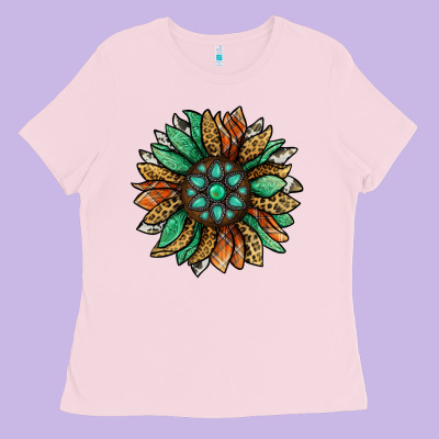 Thanksgiving Fall Sunflower Ladies Tee Designed By Jasminsmagicworld