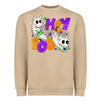 Mushroom Hey Boo with Ghost Cats Heavyweight Sweatshirt - texasbilliewilder