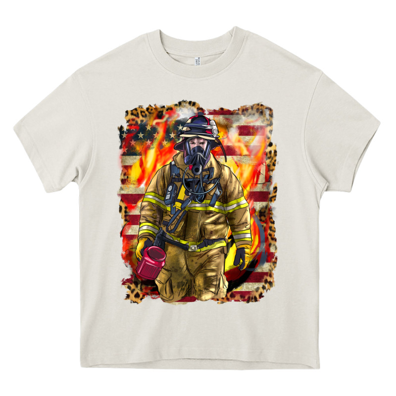 Firefighter Fire And American Heavy Core Tee by LillyAllenDesigns | Teevron
