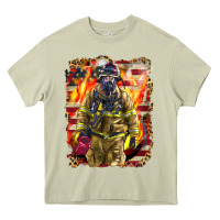 Mossy Firefighter Fire And American Heavy Core Tee - LillyAllenDesigns