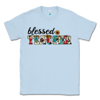 Dusty Blue blessed teacher Classic Tee - JahusDesignShop
