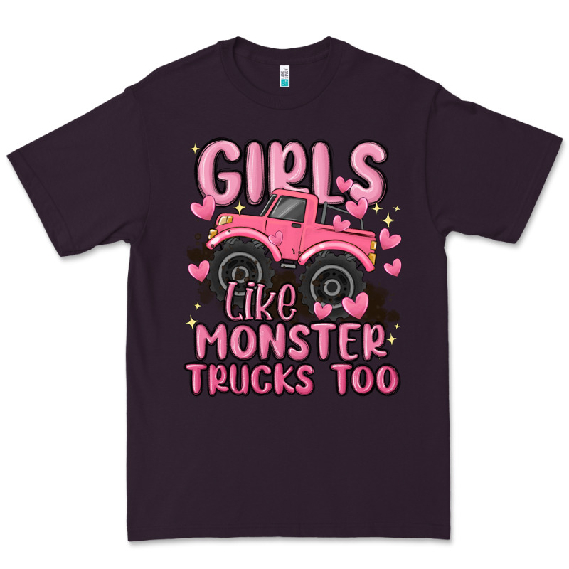 Girls Like Monster Trucks Too Premium Tee by MaliasSmallBusiness | Teevron