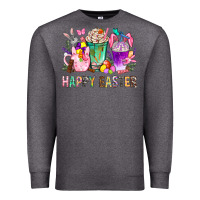 Charcoal Heather Happy Easter Coffee Cups With Bunny Premium Sweatshirt - BundleAndBundleShop