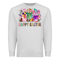 Dove Grey Happy Easter Coffee Cups With Bunny Premium Sweatshirt - BundleAndBundleShop